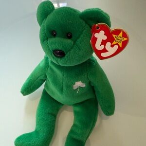 Ty Beanie Babies 1997 Vintage Erin green bear with tag